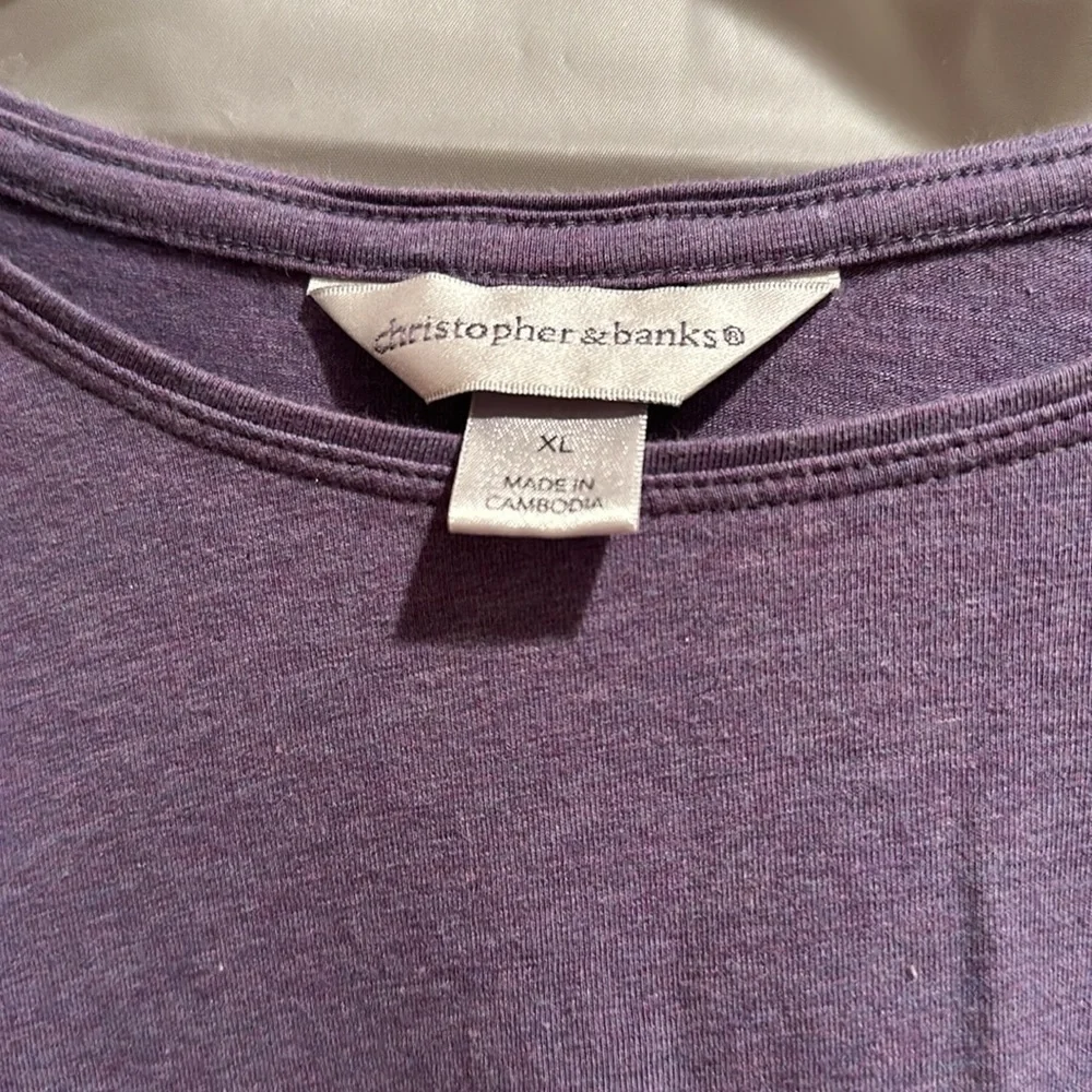 Christopher And Banks Light Purple Long Sleeved Round Neck T-shirt Size XL
